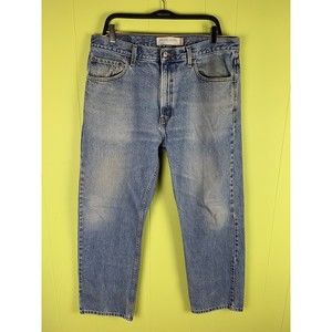 Levi's 505 Regular Fit Denim Blue Jeans 36x30 Straight Leg Dark Wash Cotton